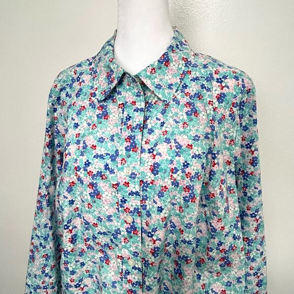 Talbots Floral Shirt Womens Size: X Lovely Ditsy Flowers Long Sleeve Button up - Picture 5 of 13